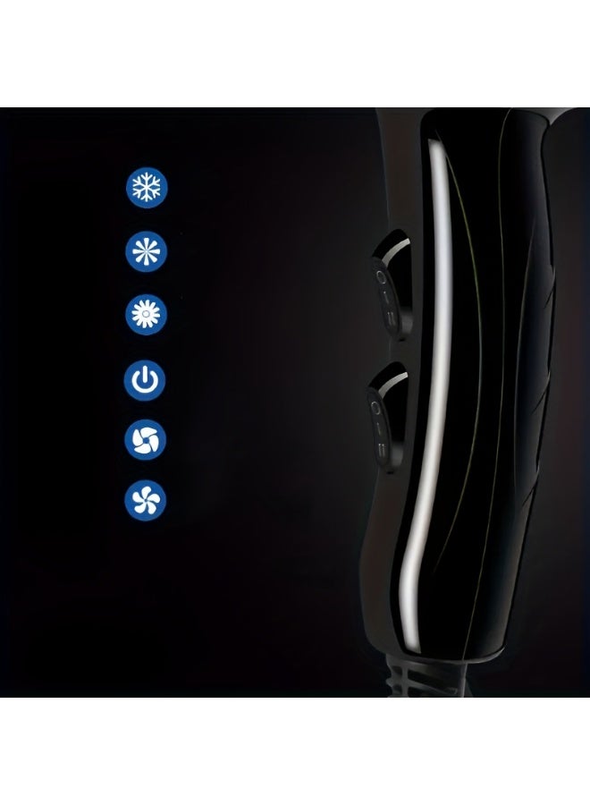 8-in-1 Ionic Hair Dryer, Salon Professional Blow Dryer  Fast Drying with 2 Speed, 3 Heat Setting, with Diffuser, Nozzle, Concentrator Comb for Curly and Straight Hair，comb - Image 5